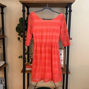 Hello Miss Coral Lace Dress